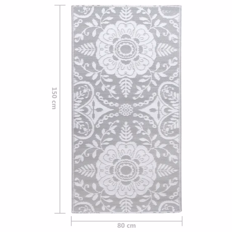 Helehall õuevaip ARAKIL jacquard mustriga, 80 x 150 cm, PP – 7