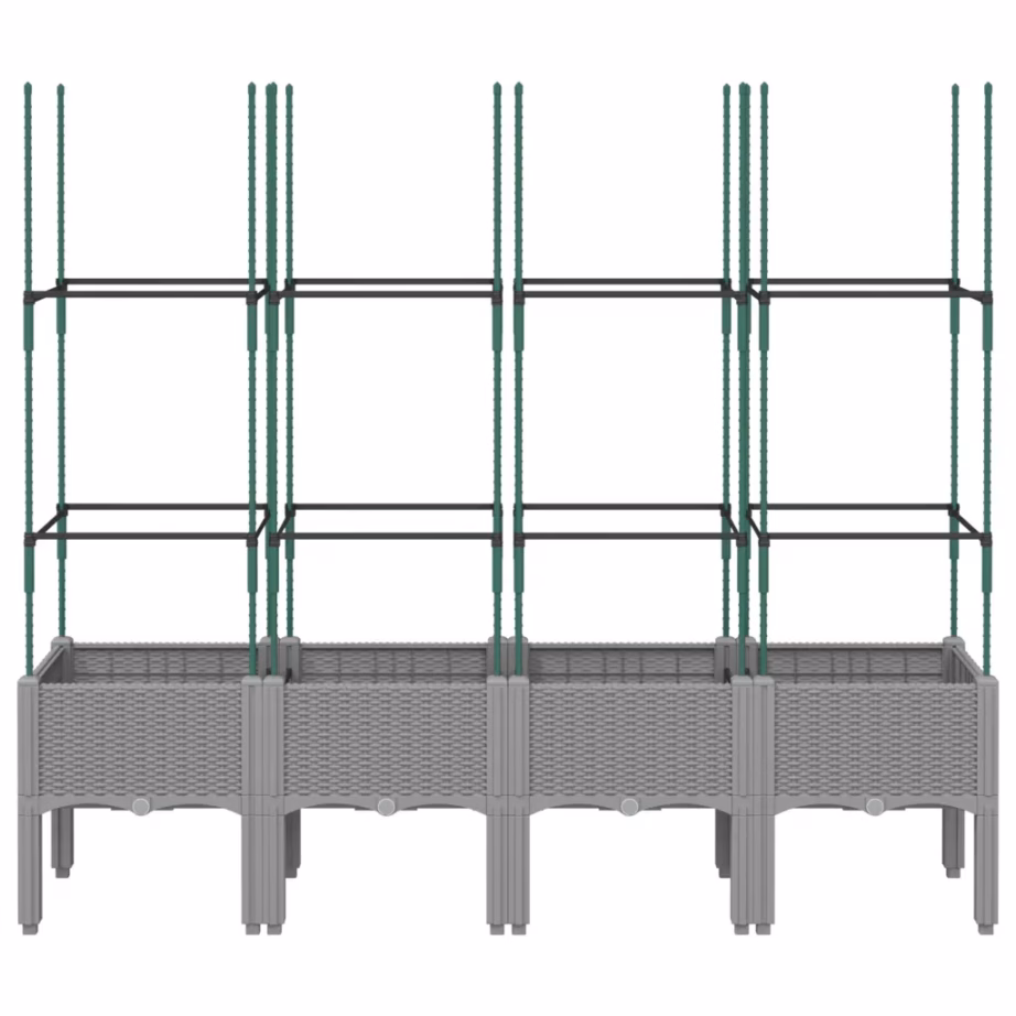 Helehall rotangimustriga võrega kõrge taimekast, PP, 160 x 40 x 142,5 cm – 3