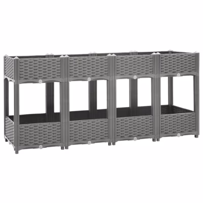 Helehall rotangimustriga taimelava, polüpropüleen, 160 x 40 x 71 cm