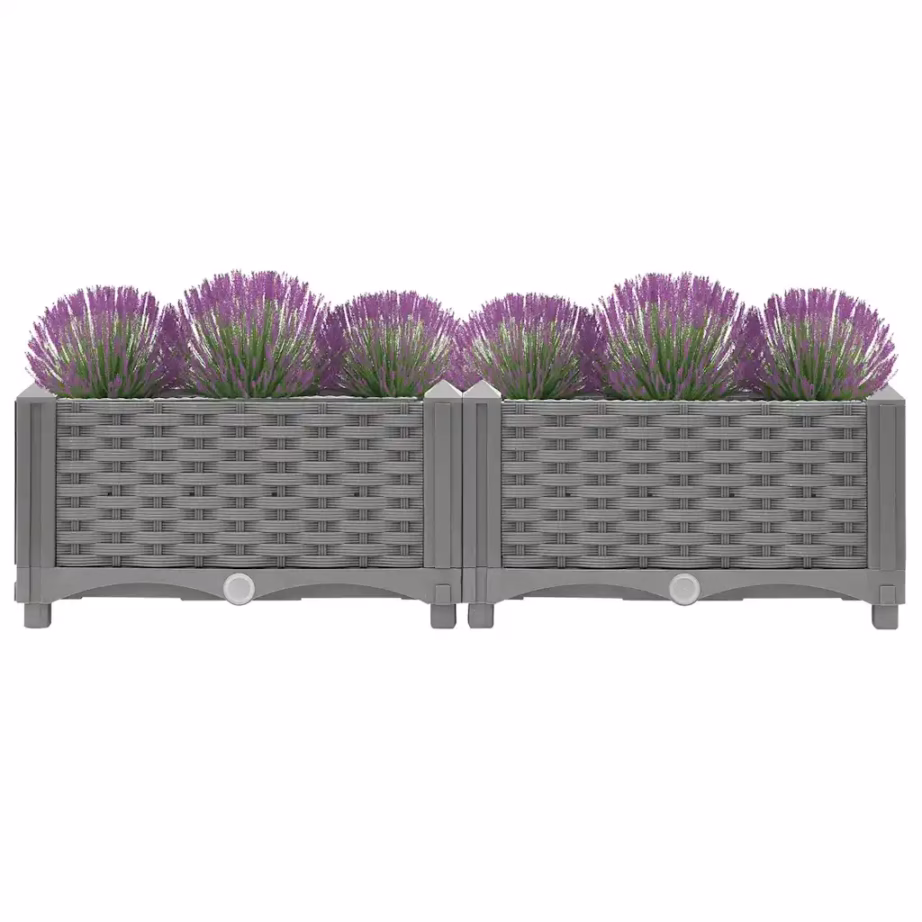 Helehall taimelava rotangimustriga, polüpropüleen, 80 x 40 x 23 cm – 3