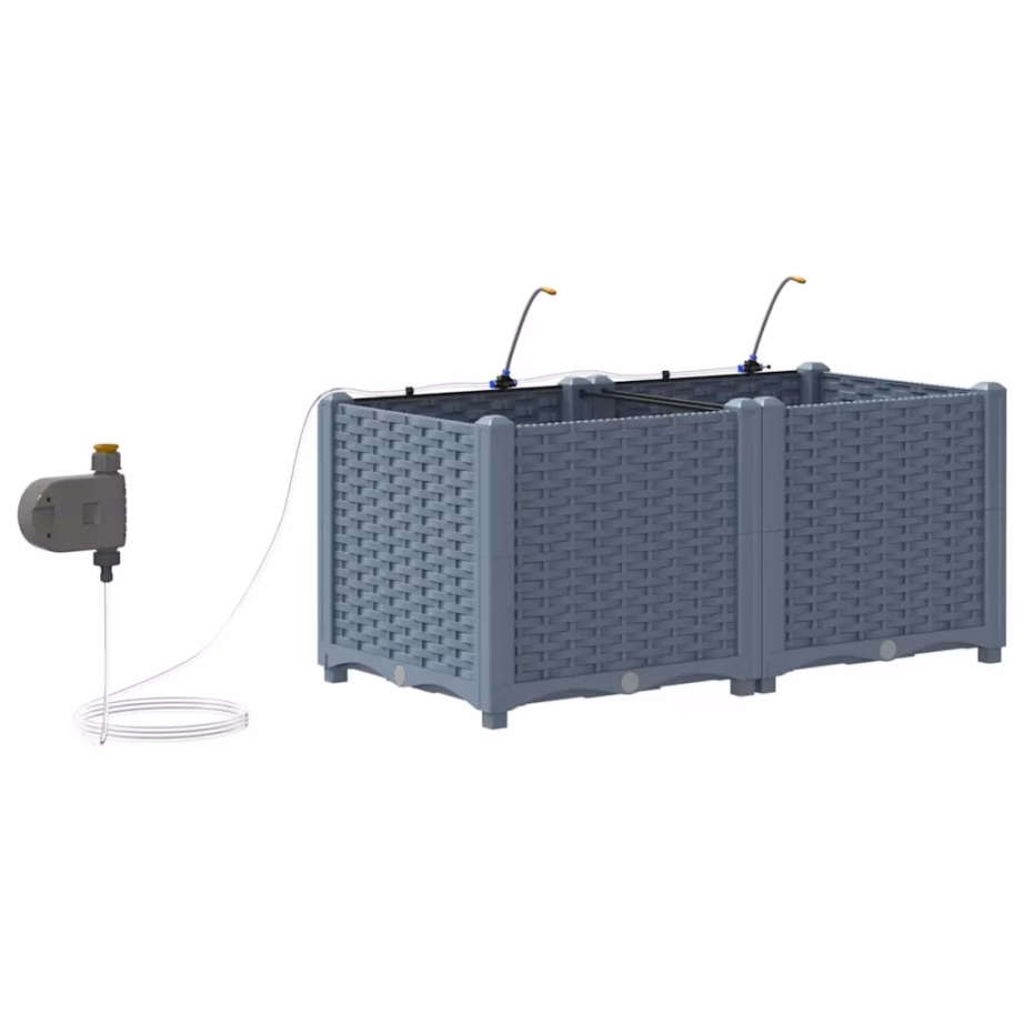 Aia istutuskastid kastmissüsteemiga, 2 tk, helehall teras, 80 x 40 x 37,5 cm – 8