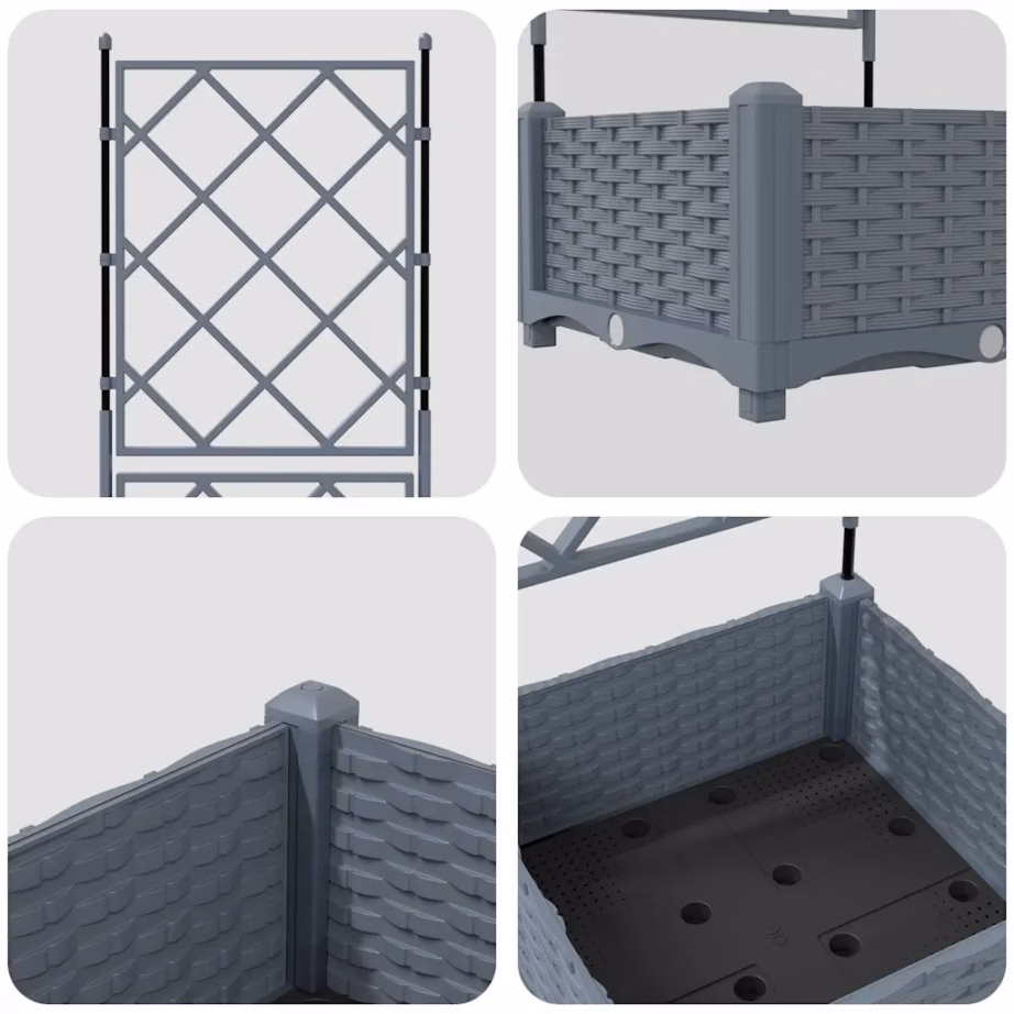 Helehall trellisega aiapott ronitaimedele, teras, 40 x 40 x 125,5 cm – 8