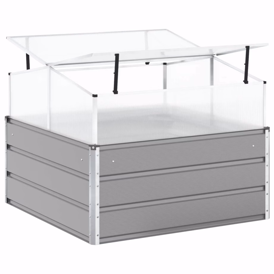 Helehall taimekast tsingitud terasest, 100 x 100 x 77 cm – 8