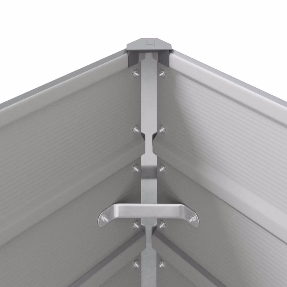 Helehall tsingitud terasest taimekast, 195 x 100 x 45 cm – 8