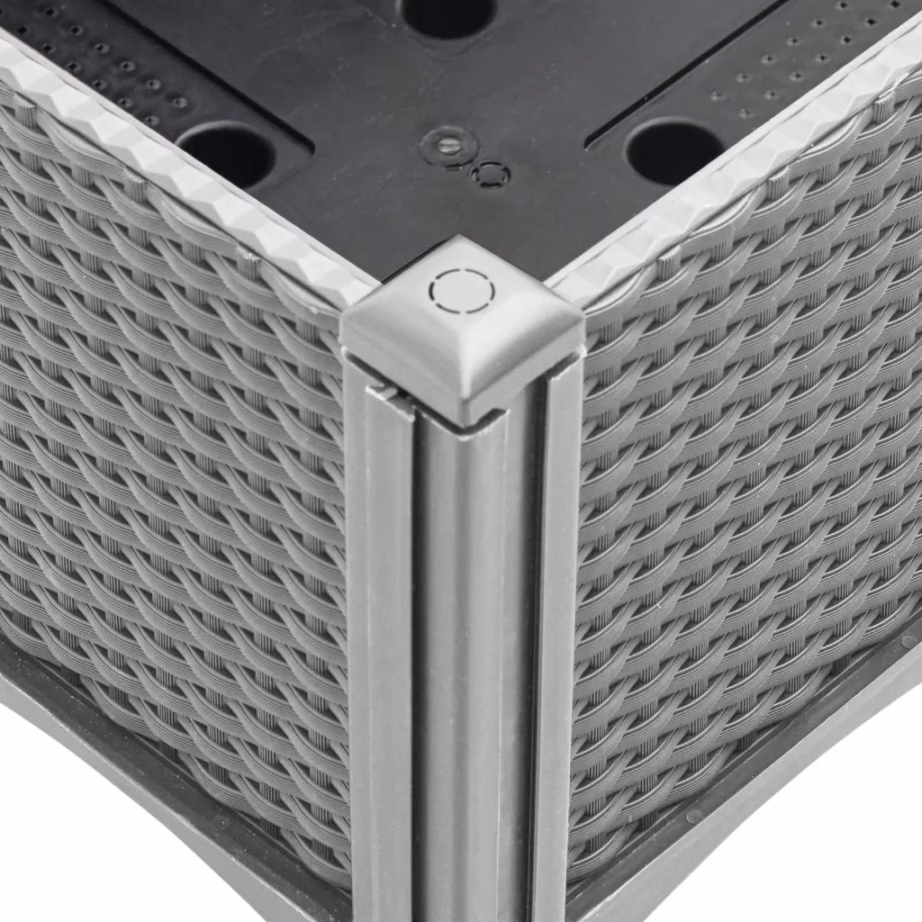 Helehall võrega kõrgendatud taimekast rotangimustriga, PP, 200 x 160 x 142 cm – 7