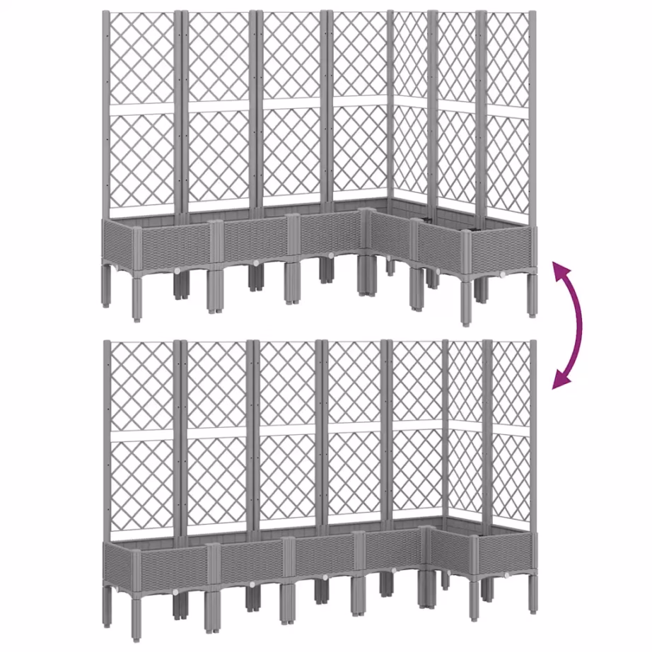Helehall võrega taimekast rotangimustriga, PP, 160 x 120 x 142 cm – 6