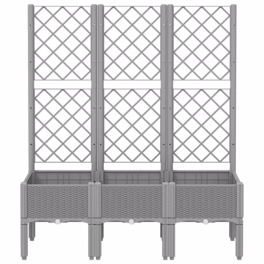 Helehall võrega taimekast rotangmustriga, PP, 120 x 40 x 142 cm – 3