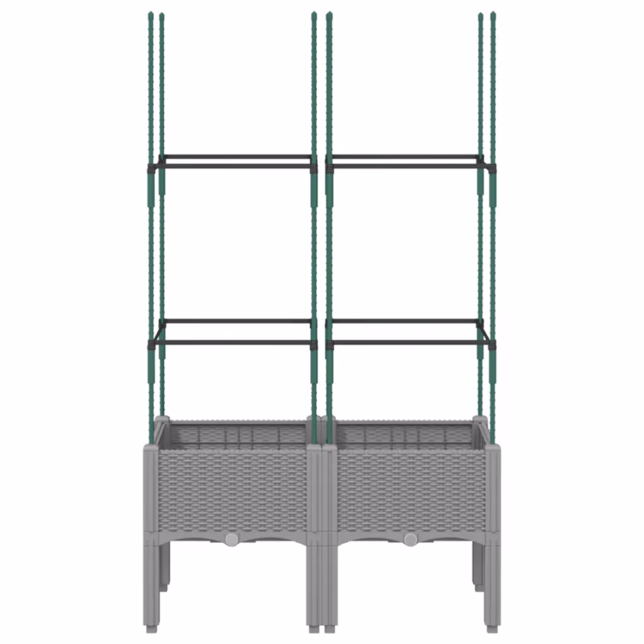 Helehall võrega taimekast ronitaimedele, rotangimustriga PP, 80 x 40 x 142,5 cm – 3