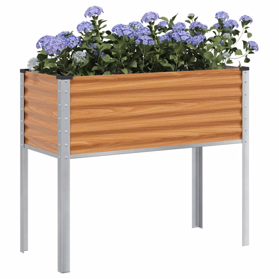 Helepruun tsingitud terasest aia istutuskast, 100,5 x 40,5 x 90 cm – 3