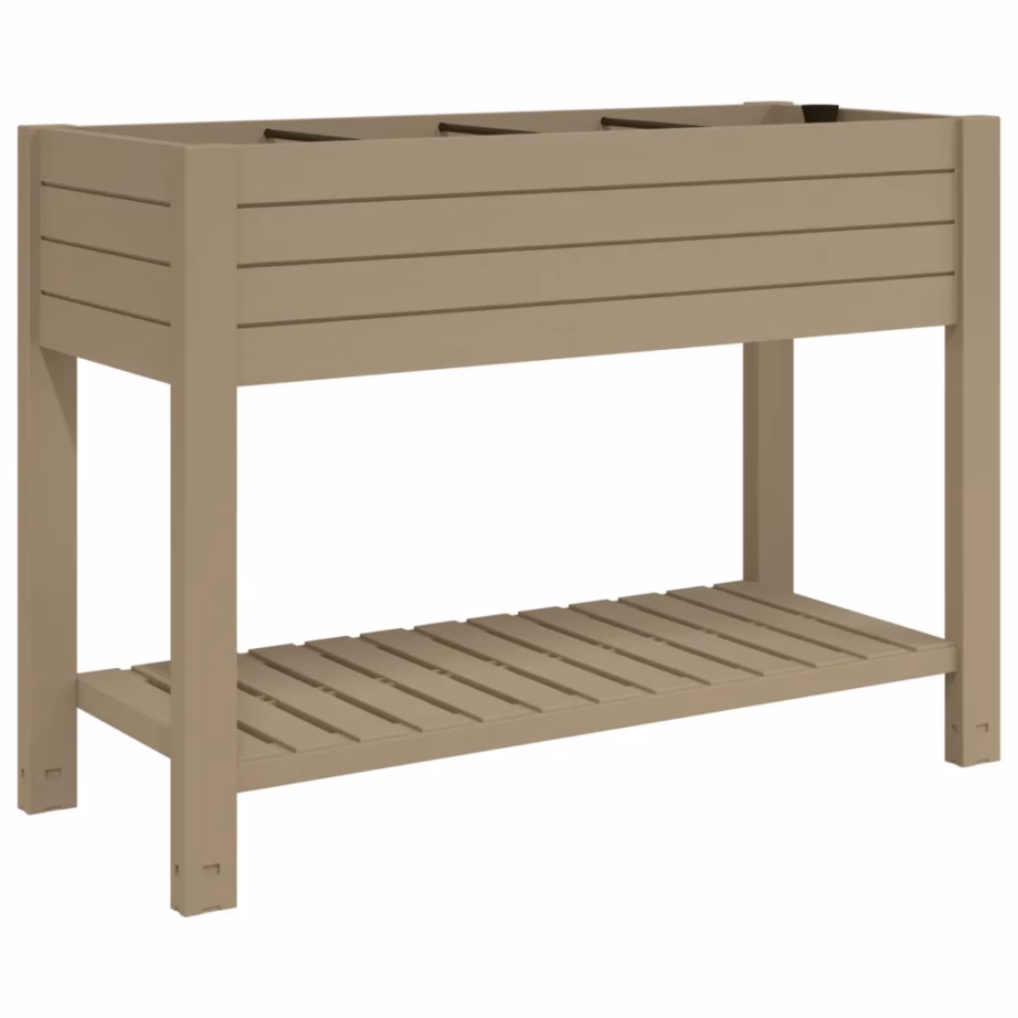 Helepruun kõrgendatud aia taimelava isekastmissüsteemiga, riiuliga, PP, 110 x 45 x 79 cm – 2