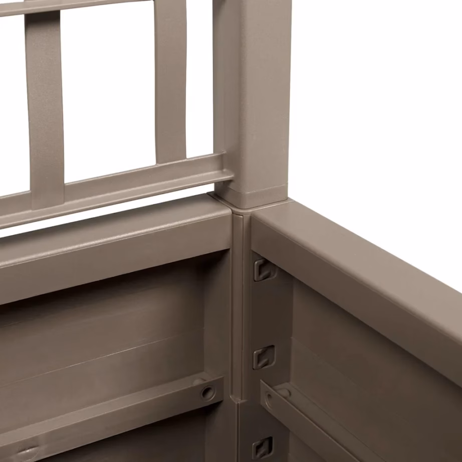 Lillekast trelliga ronitaimedele, helepruun polüpropüleen, 36 x 36 x 140 cm, 38 L – 7