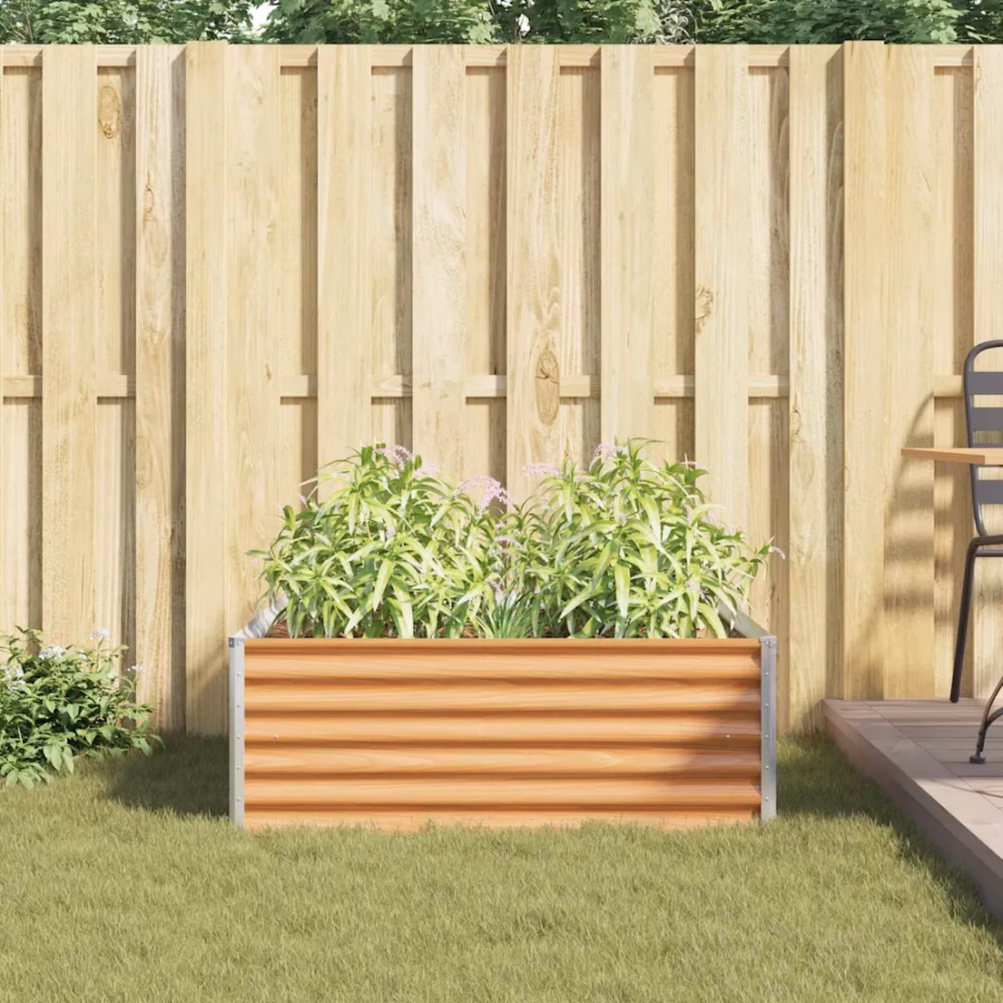 Helepruun tsingitud terasest kõrgendatud aiakast 98 x 100 x 36 cm – 4