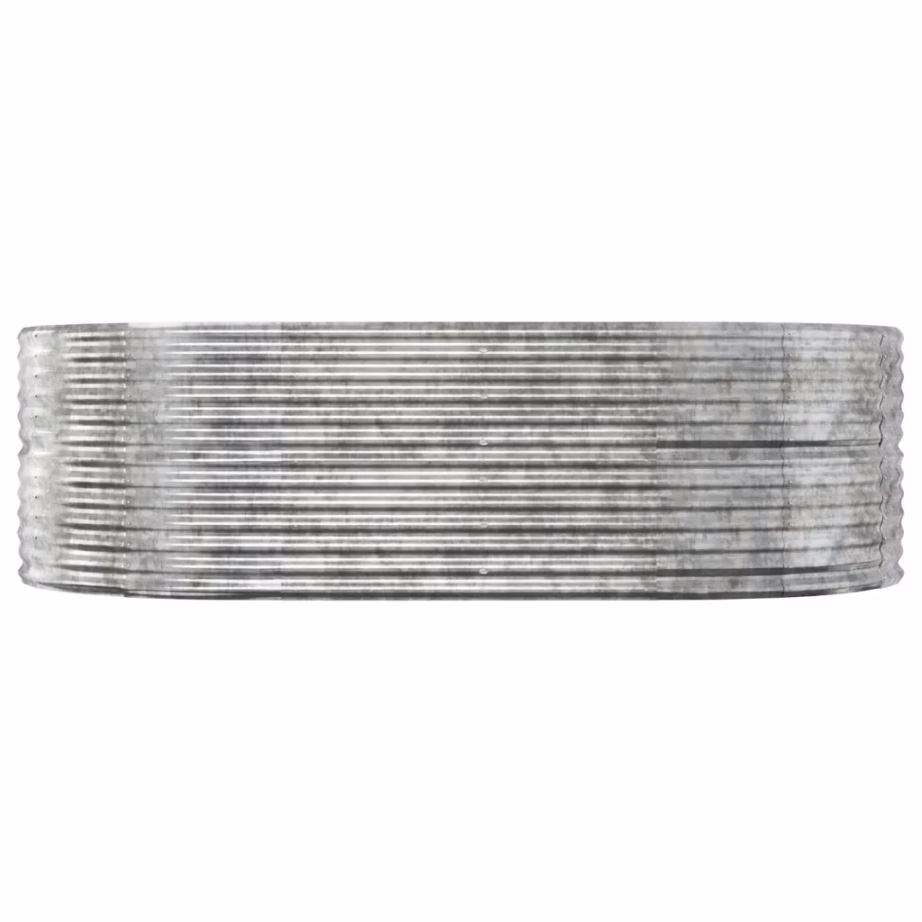 Ovaalne aia taimekast, hõbedane galvaniseeritud teras, 212 x 140 x 68 cm – 3