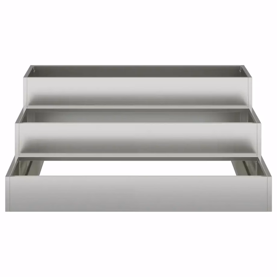 Hõbedane aia istutuskast tsingitud terasest, 90 x 90 x 35 cm – 6