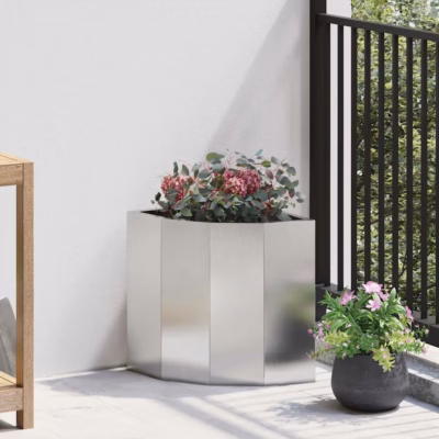 Nurgaistutuskast, hõbedane roostevaba teras, 30 x 30 x 35 cm