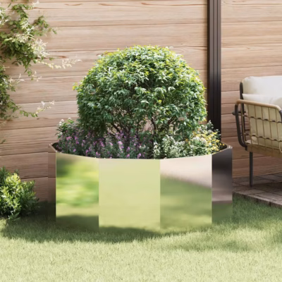 Hõbedane roostevabast terasest taimekast, 120 x 120 x 50 cm
