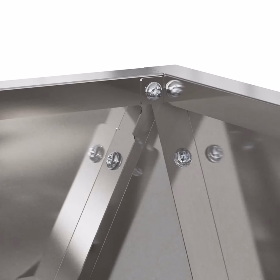 Roostevabast terasest taimekast, hõbedane, 30 x 30 x 30 cm – 7