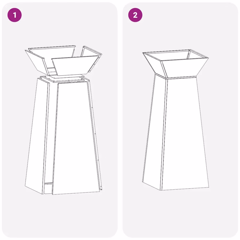 Hõbedane sambakujuline õue istutuskast, 2 tk, 40 x 40 x 101 cm – 12