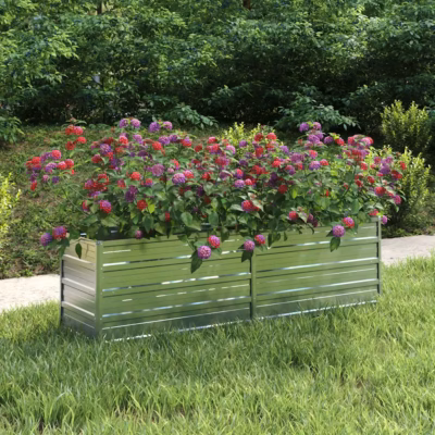 Tsingitud terasest peenrakast, hõbedane, 160 x 40 x 45 cm