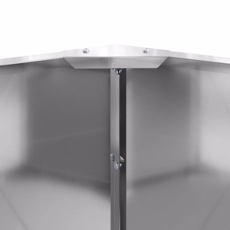 Hõbedane taimekast tsingitud terasest, 120 x 120 x 35 cm – 7