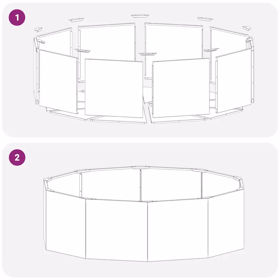 Hõbedane taimekast tsingitud terasest, 120 x 120 x 35 cm – 8