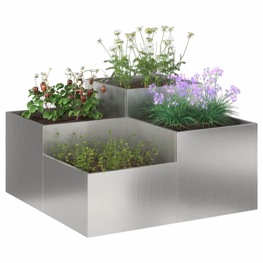 Aia istutuskast, hõbedane tsingitud teras, 100 x 100 x 48 cm – 3