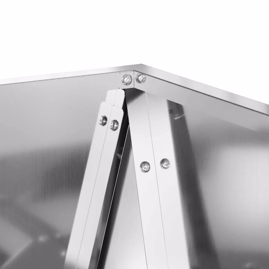 Hõbedane tsingitud terasest kõrge taimekast, 30 x 30 x 75 cm – 7