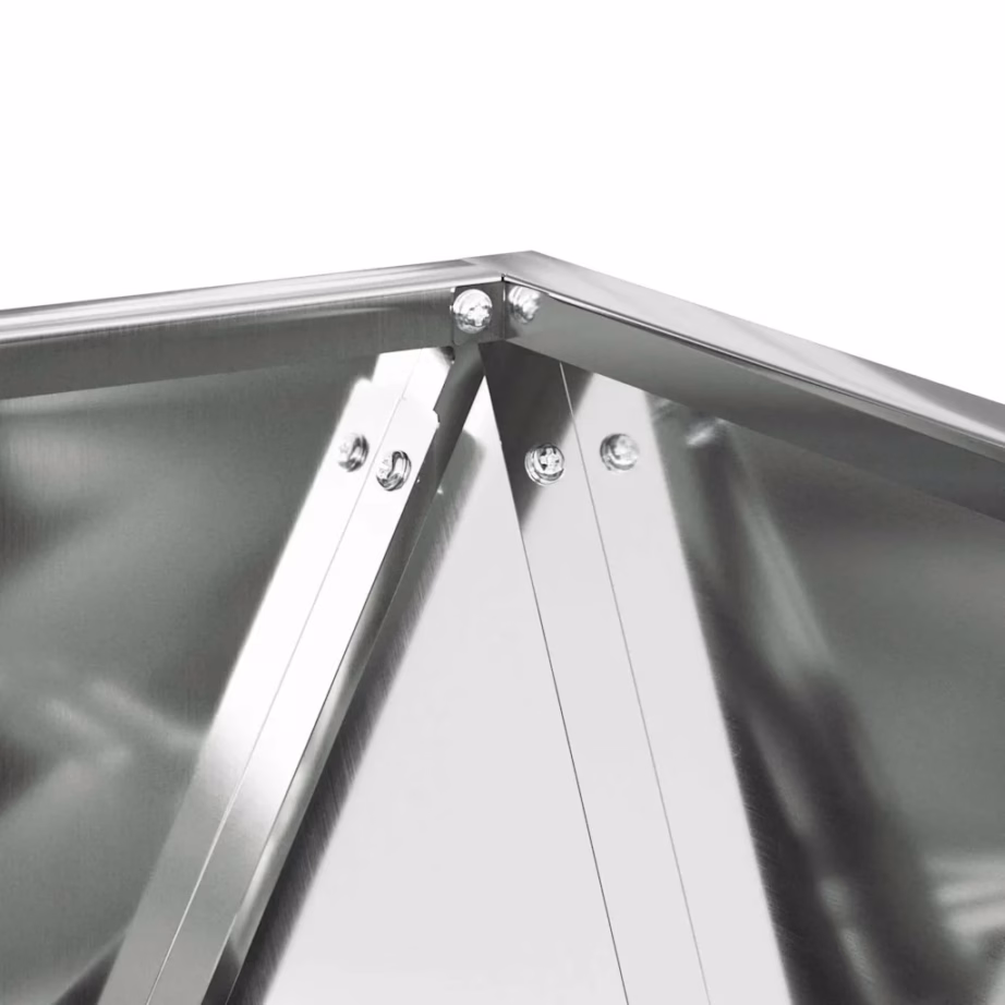 Hõbedane tsingitud terasest taimekast, 40 x 40 x 40 cm – 7