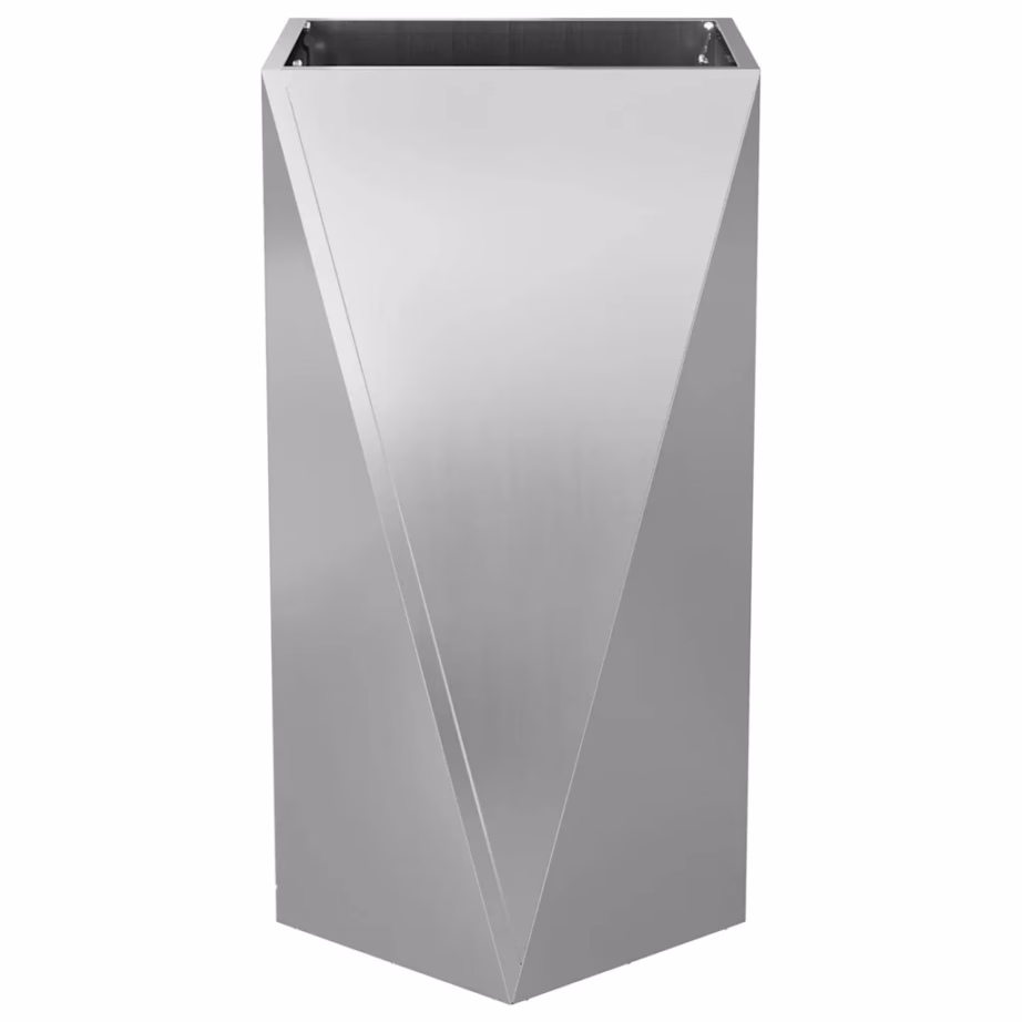 Hõbedane tsingitud terasest taimekast, 40 x 40 x 75 cm – 5