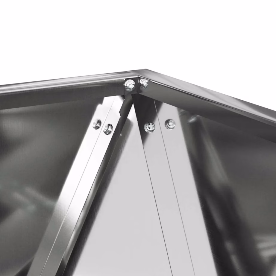 Hõbedane tsingitud terasest taimekast, 50 x 50 x 50 cm – 7