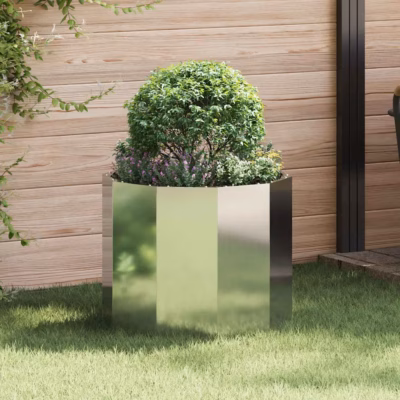 Hõbedane tsinkterasest taimekast, 60 x 60 x 50 cm