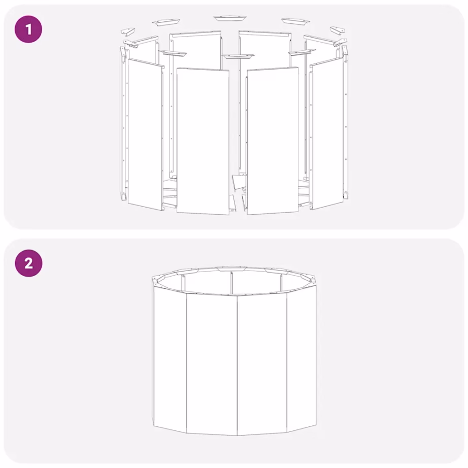 Hõbedane tsinkterasest taimekast, 60 x 60 x 50 cm – 8