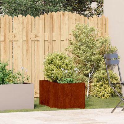 Roostevärvi ilmastikukindlast terasest taimekast, avatud põhjaga, 40 x 80 x 40 cm