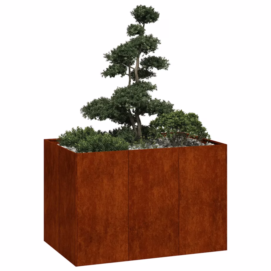 Ilmastikukindlast terasest taimekast, roostevärvi, avatud põhjaga, 120 x 80 x 80 cm – 2