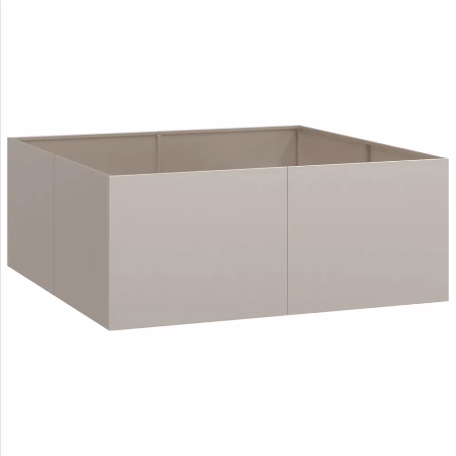 Ilmastikukindlast terasest taimekast, roostevärvi, 100 x 100 x 40 cm, avatud põhjaga – 5