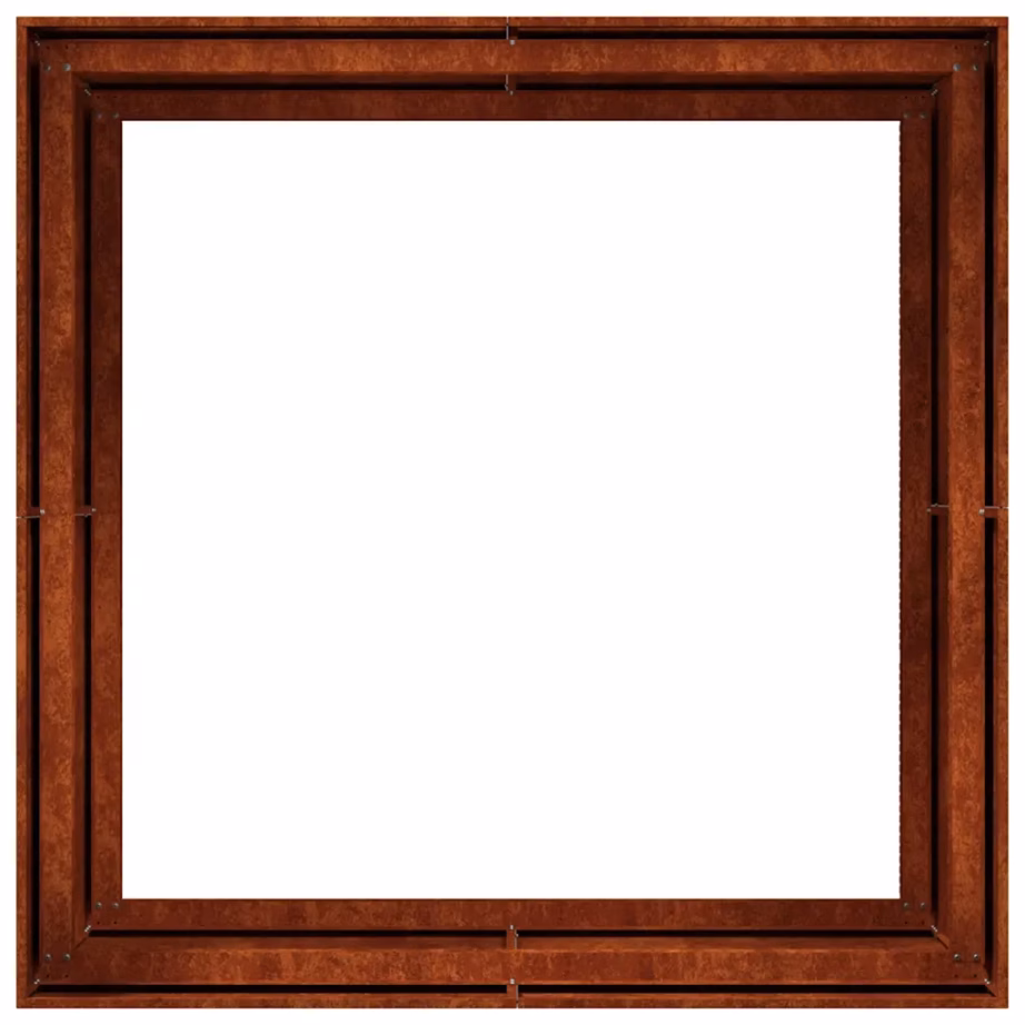 Ilmastikukindlast terasest taimekast avatud põhjaga, roostevärvi, 100 x 100 x 80 cm – 6