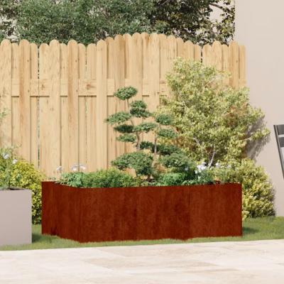 Ilmastikukindlast terasest taimekast avatud põhjaga, roostevärvi, 120 x 80 x 40 cm