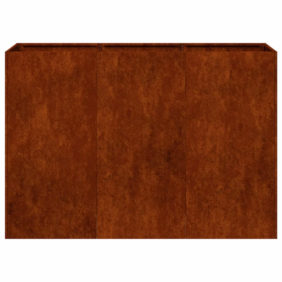 Kõrgendatud taimekast avatud põhjaga, roostes ilmastikukindel teras, 120 x 40 x 80 cm – 5