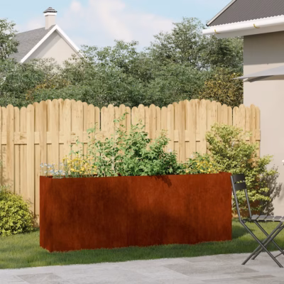 Ilmastikukindlast terasest taimekast, roostevärvi, avatud põhjaga, 200 x 40 x 80 cm