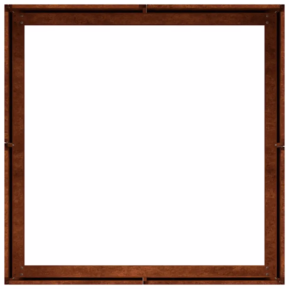Ilmastikukindlast terasest taimekast avatud põhjaga, roostes, 80 x 80 x 30 cm – 6