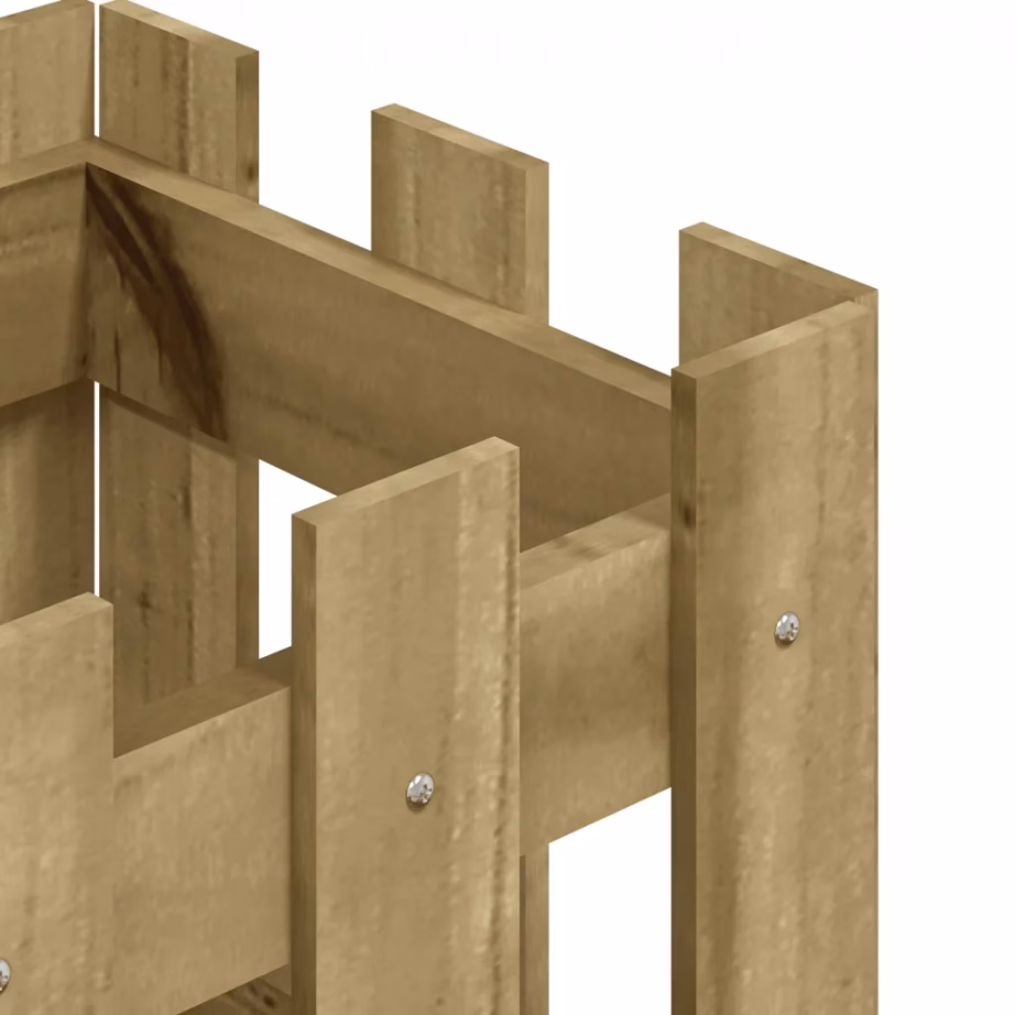 Survetöötlusega immutatud männipuidust aia taimekast, 30 x 30 x 30 cm, pruun – 7