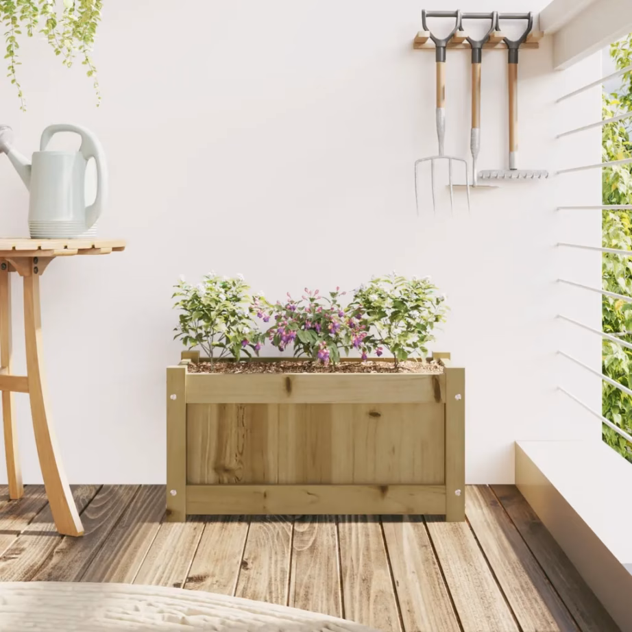 Aia taimekast immutatud männipuidust, pruun, 60 x 31 x 31 cm – 3