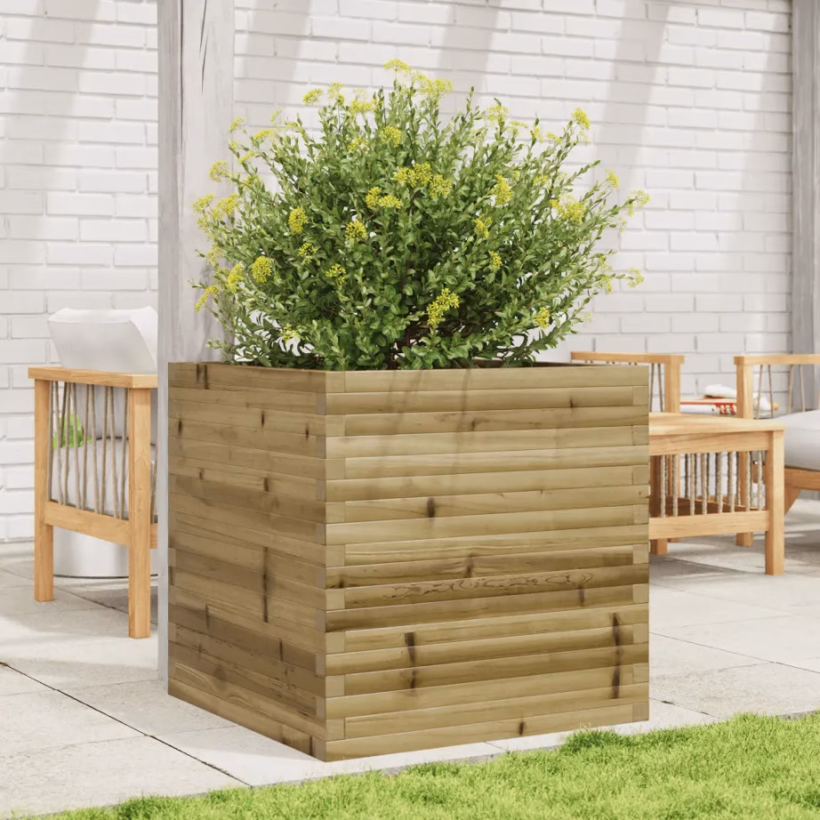 Immutatud männipuidust aia taimekast, pruun, 70 x 70 x 68,5 cm – 3