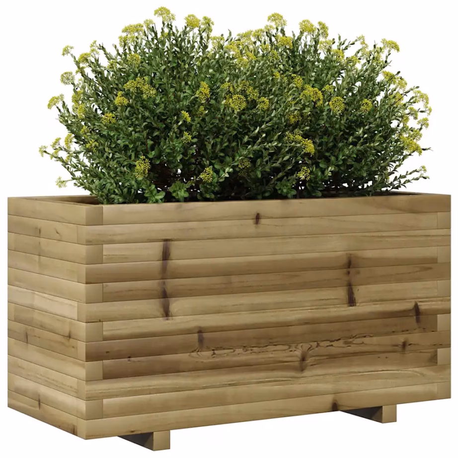 Puidust aia taimekast, pruun, survetöötlusega immutatud männipuit, 90 x 40 x 49,5 cm – 4