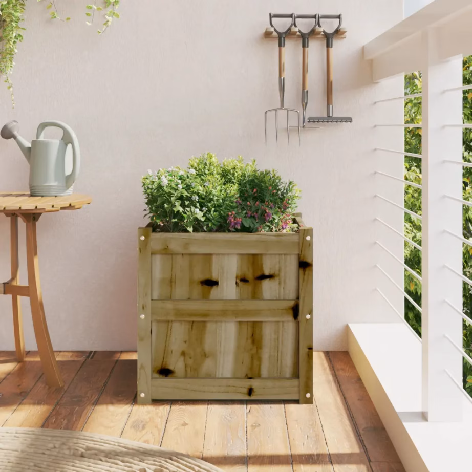 Immutatud männipuidust aiataimekast, 50 x 50 x 50 cm, pruun – 3