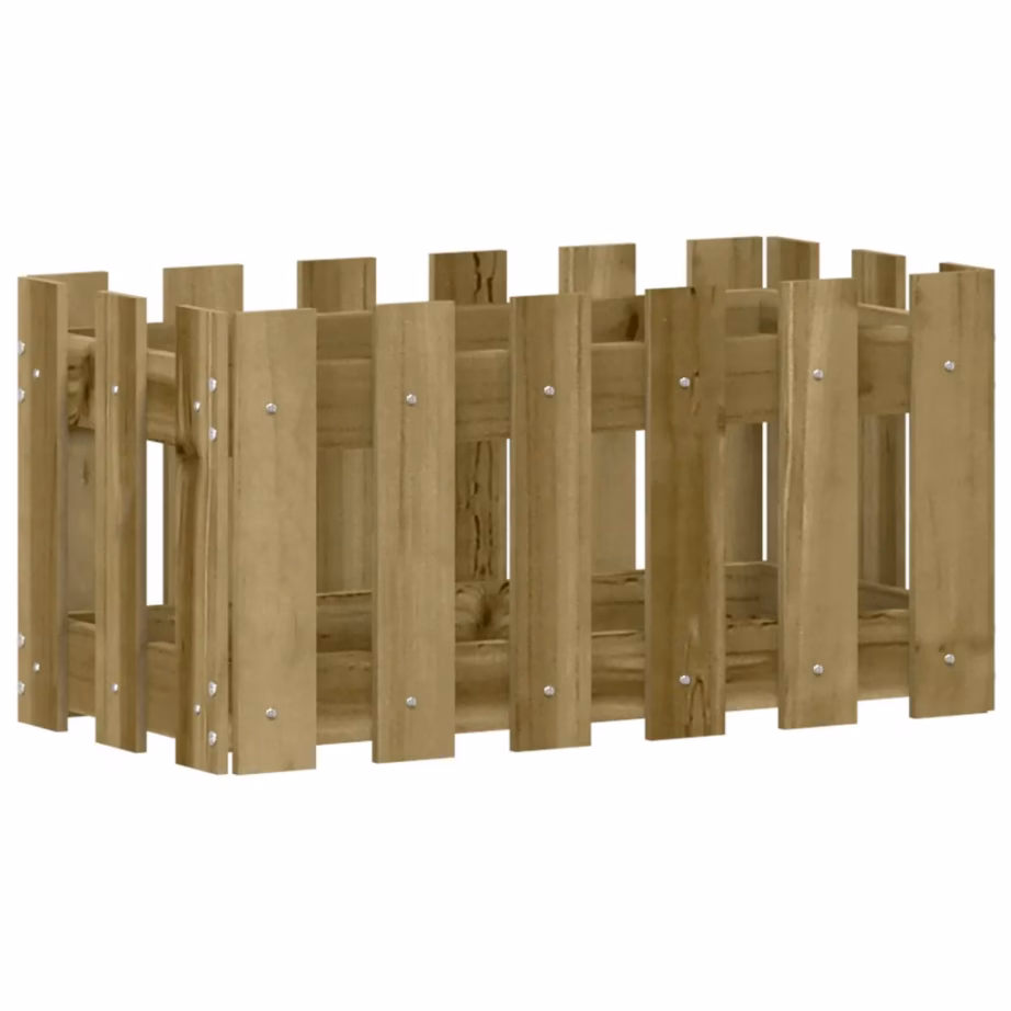 Aiapiirde stiilis puidust taimekast, 60 x 30 x 30 cm, survetöötlusega immutatud männipuit, pruun – 4