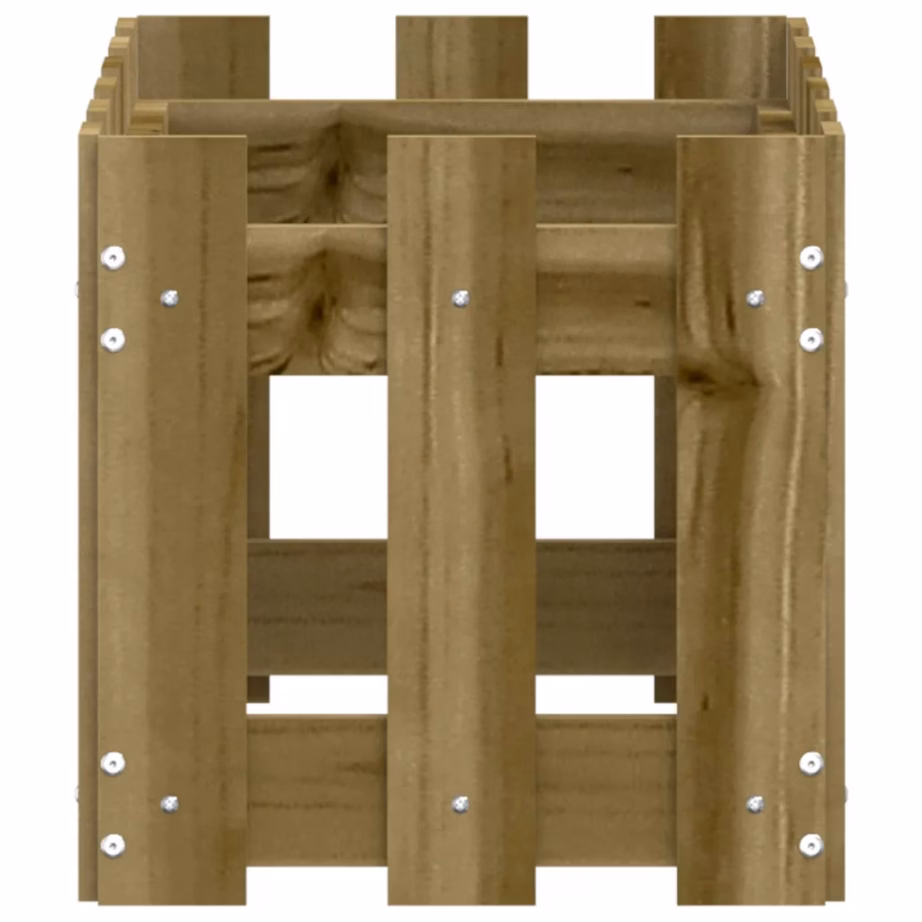 Aiapiirde stiilis puidust taimekast, 60 x 30 x 30 cm, survetöötlusega immutatud männipuit, pruun – 6