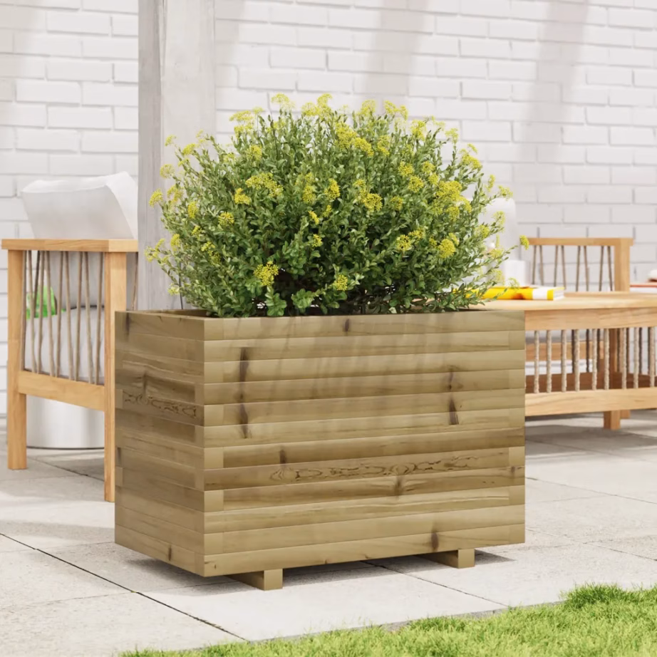 Aia taimekast immutatud männipuidust, pruun, 70 x 40 x 49,5 cm – 3
