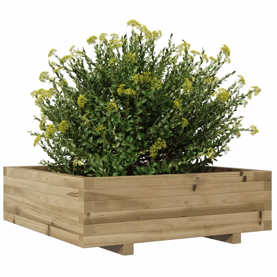 Puidust aia taimekast, 80 x 80 x 26,5 cm, survetöötlusega immutatud männipuit, pruun – 4