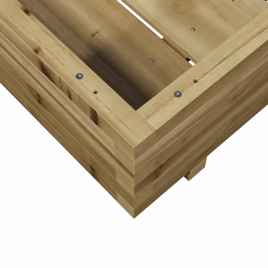 Puidust aia taimekast, 80 x 80 x 26,5 cm, survetöötlusega immutatud männipuit, pruun – 8